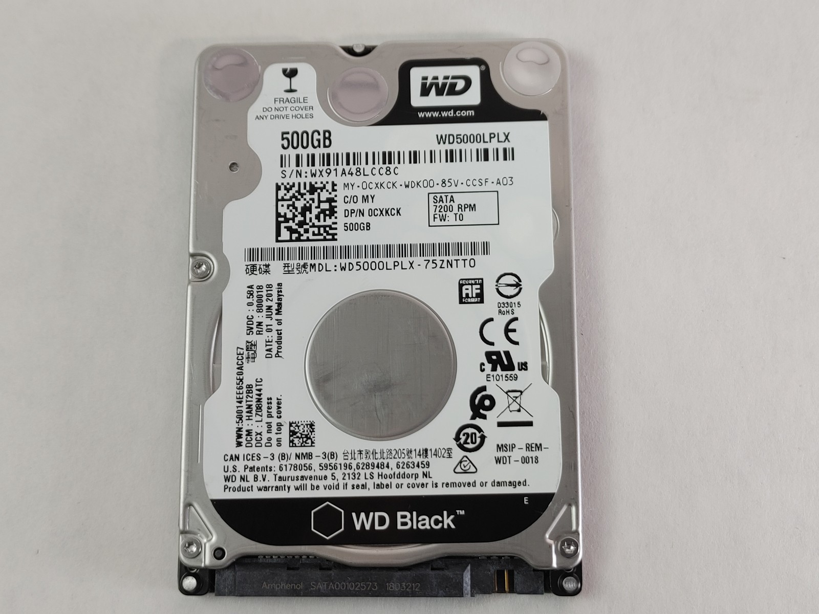 Western Digital WD Black WD5000LPLX 500 GB 2.5 in SATA III Hard Drive Western Digital WD Black WD5000LPLX 500 GB 2.5 in SATA III Hard Drive