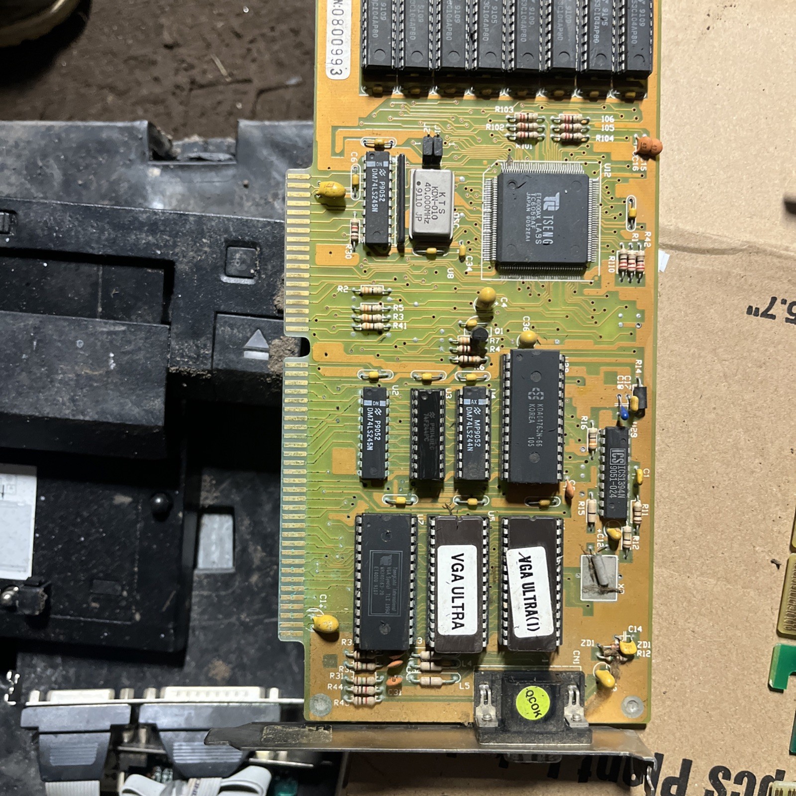 Vintage VGA Ultra II Tseng ET4000 1MB ISA SVGA Graphics Card DOS 386 486 Retro