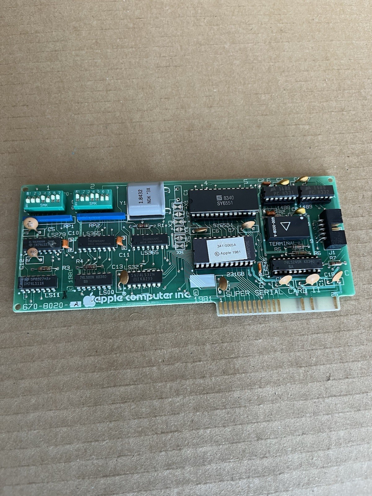 Vintage Apple Super Serial Interface card ll-apple ll llplus lle 670-8020-A 1981