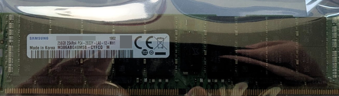Samsung 256GB 2S4Rx4 DDR4 2933 ECC LRDIMM M386ABG40M5B-CYF PC4-2933Y Server RAM Samsung 256GB 2S4Rx4 DDR4 2933 ECC LRDIMM M386ABG40M5B-CYF PC4-2933Y Server RAM