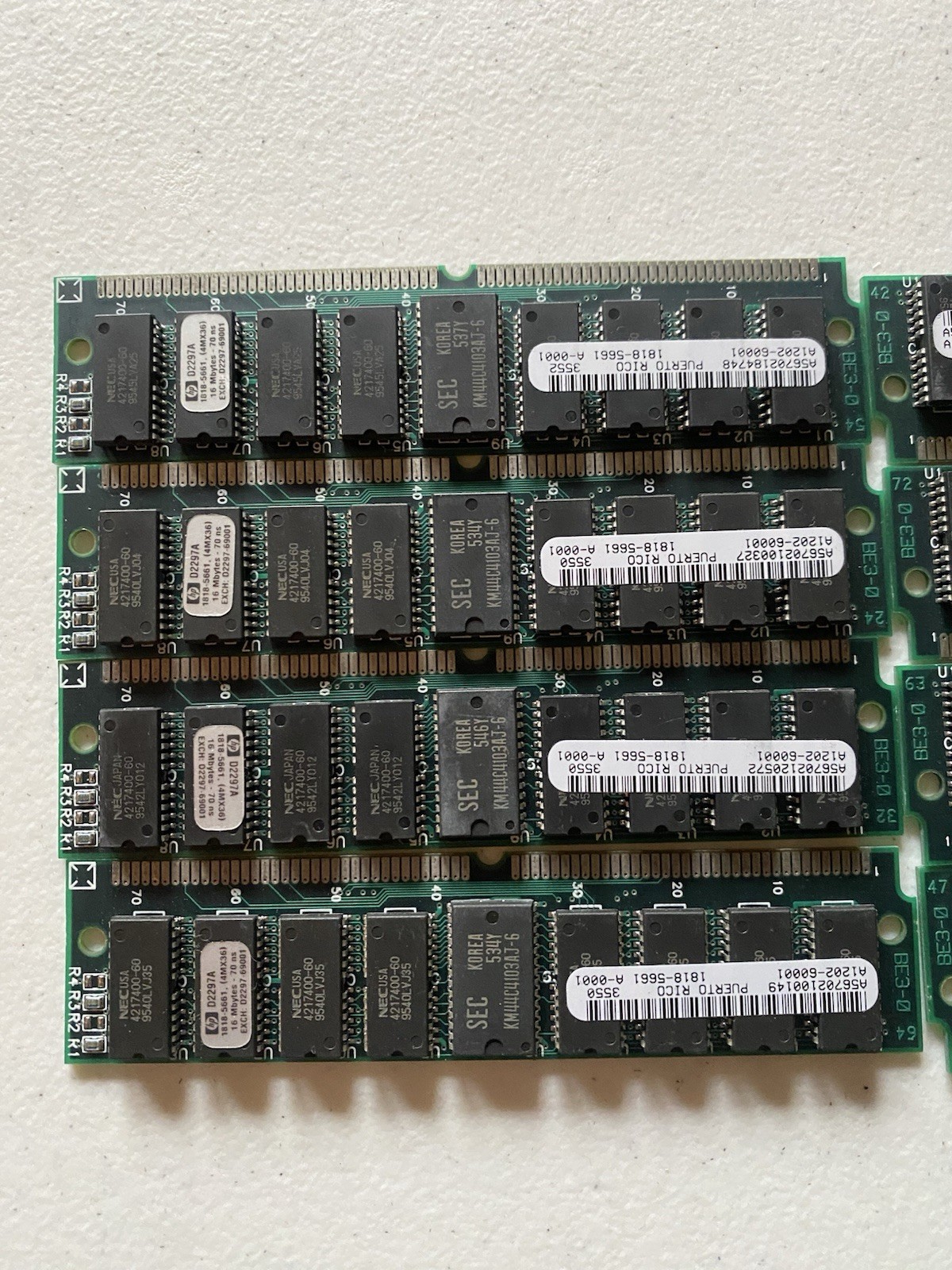 Lot 8x HP D2297A 16MB 72-Pin Parity SIMM 128MB 70ns 4Mx36 1818-5661 Vintage