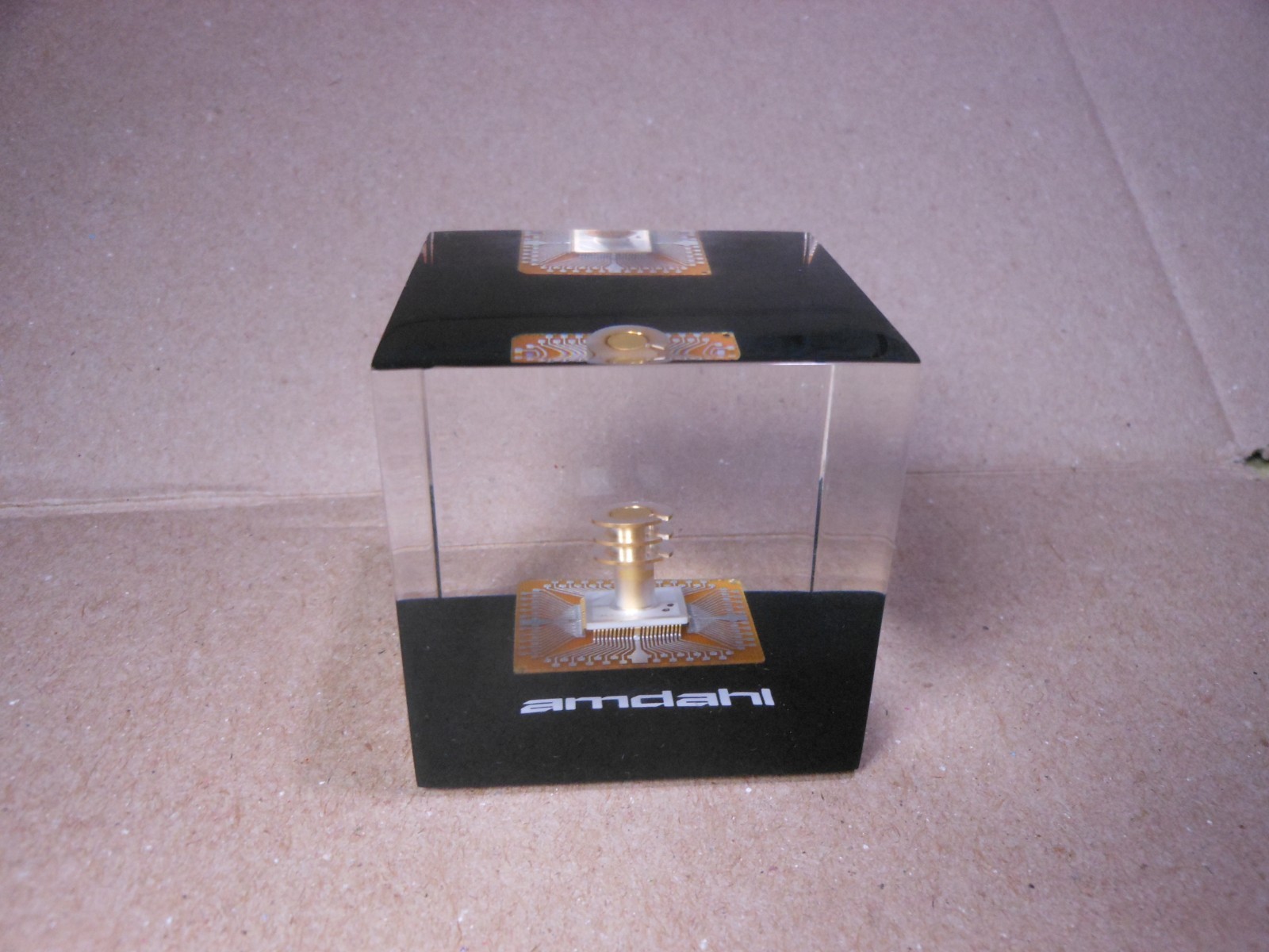 Vintage Amdahl Computer Chip Lucite Paperweight Air Cooled Logic Chip Vintage Amdahl Computer Chip Lucite Paperweight Air Cooled Logic Chip