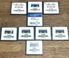 LOT OF 9 CISCO 256mb, 128mb, & 32mb Compact Flash Memory Cards picture