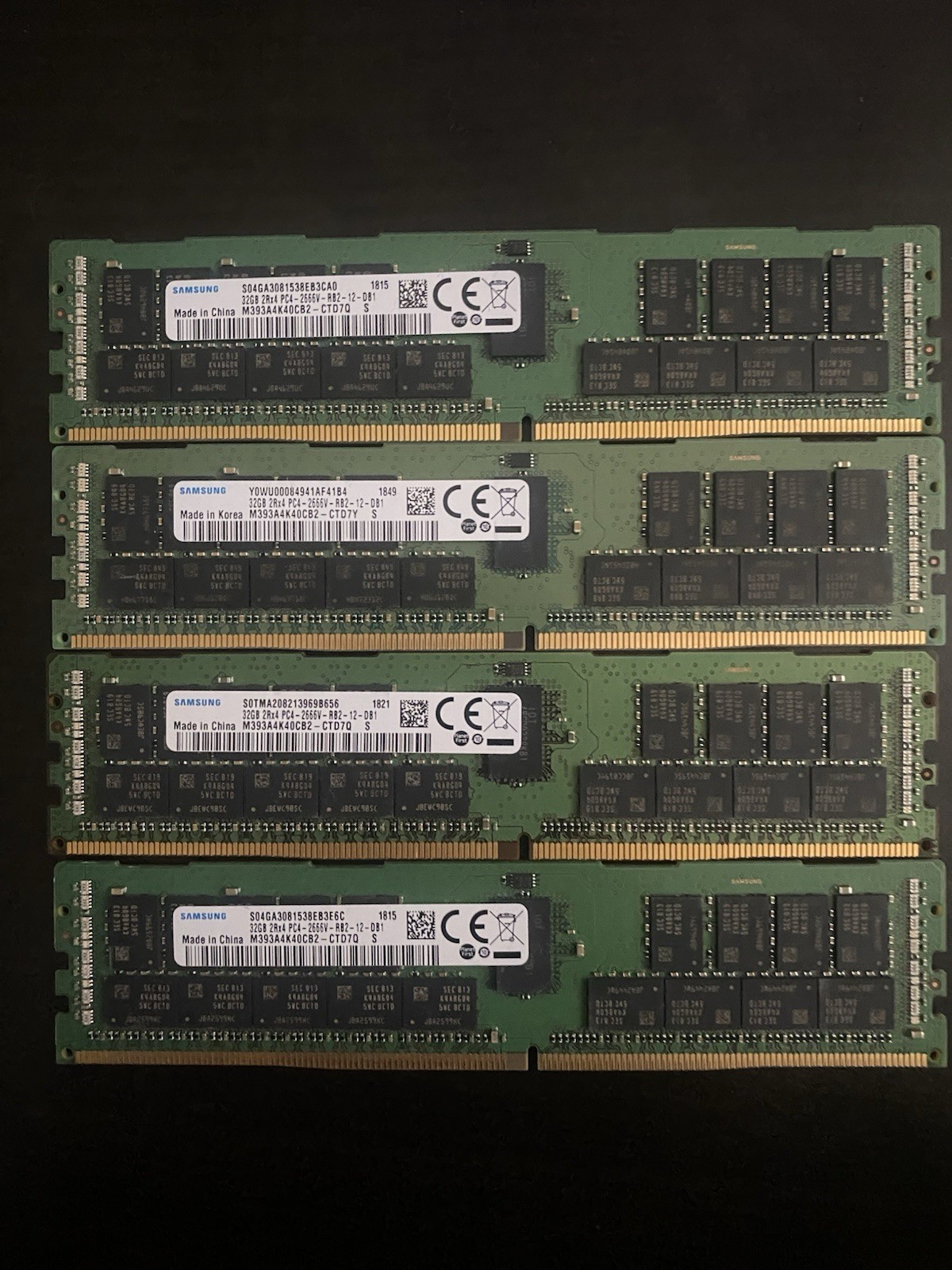 Samsung M393A4K40CB2-CTD 32GB DDR4 (LOT OF 4)