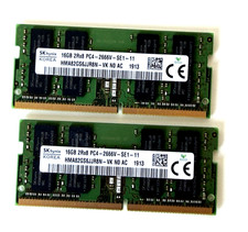 SK hynix 32GB (2x16GB) DDR4 PC4-2666V SO-DIMM 260-Pin HMA82GS6JJR8N-VK 1913&1913 picture