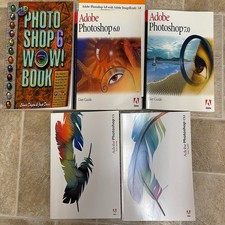 Vintage Adobe Photoshop Software Lot - 5.5 6.0 7.0 CS CS2 Guides & Discs picture