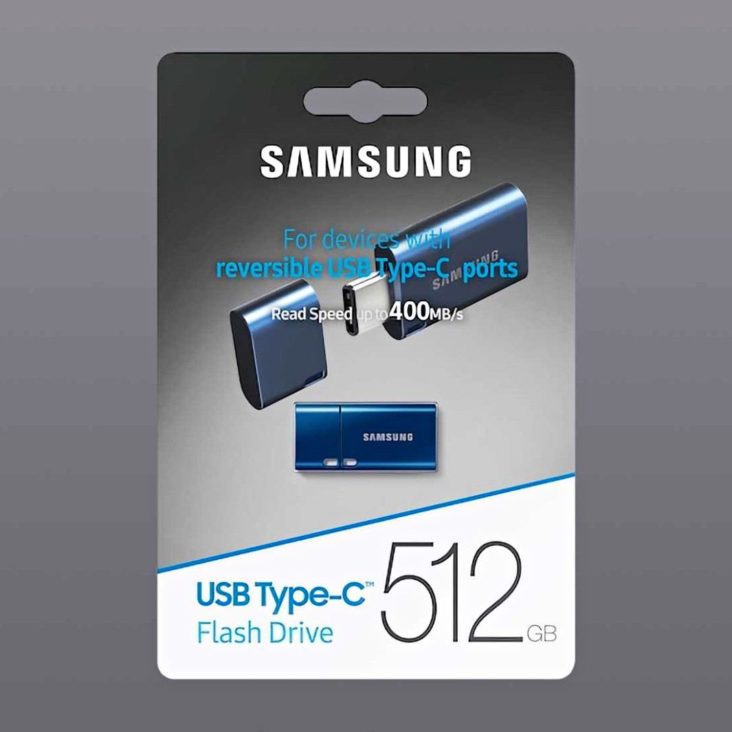 NEW - Samsung 512GB USB-C Flash Drive Blue Up to 400MB/s Read Speed