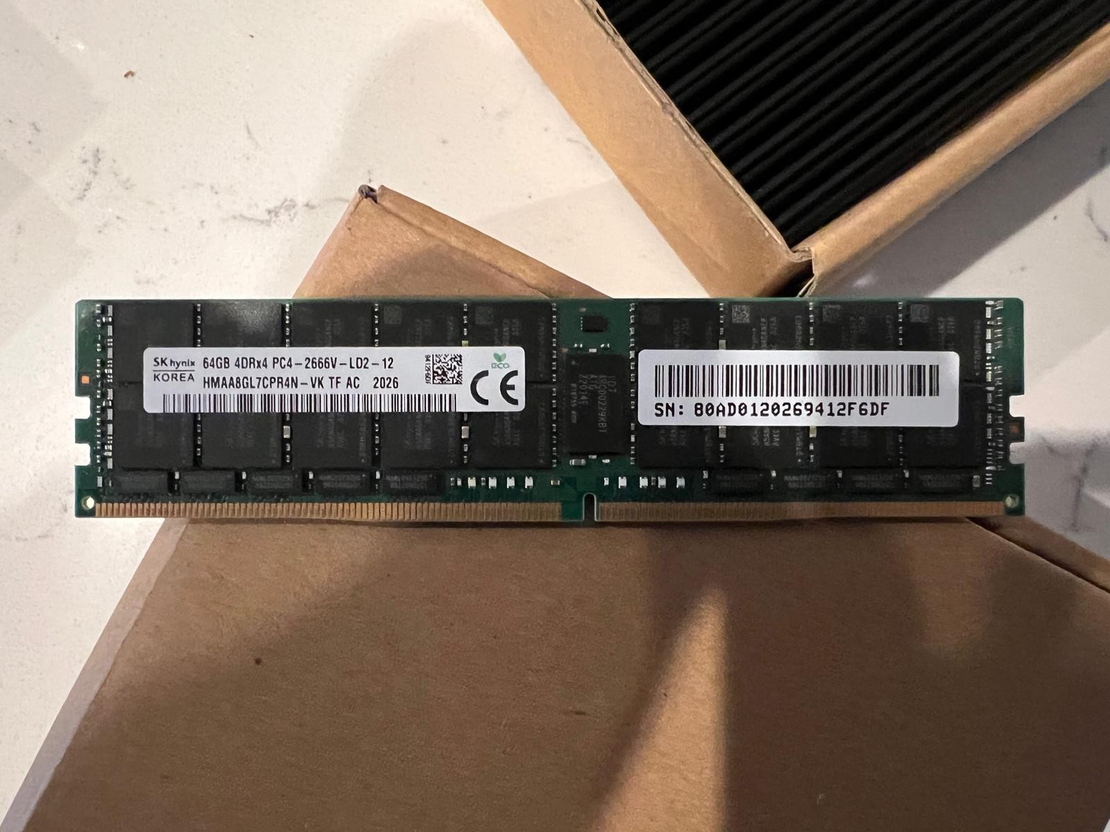 Lot of 10 SK Hynix 64GB HMAA8GL7CPR4N-VK TF DDR4 2666MHz ECC LRDIMM