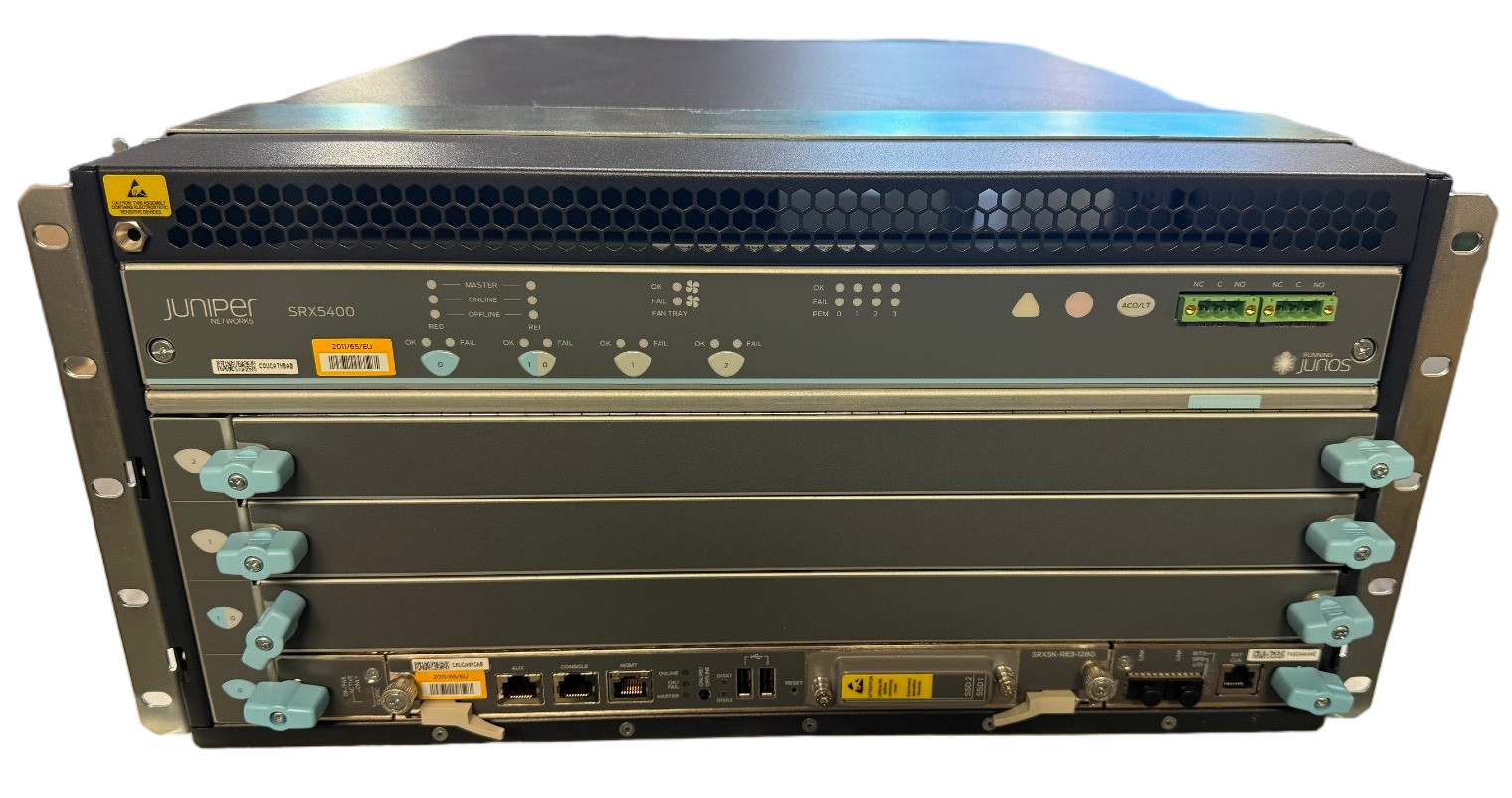 Juniper SRX5400X-BASE2 Services Gateway Firewall SRX5K-RE3-128G SCB3 2x AC PS