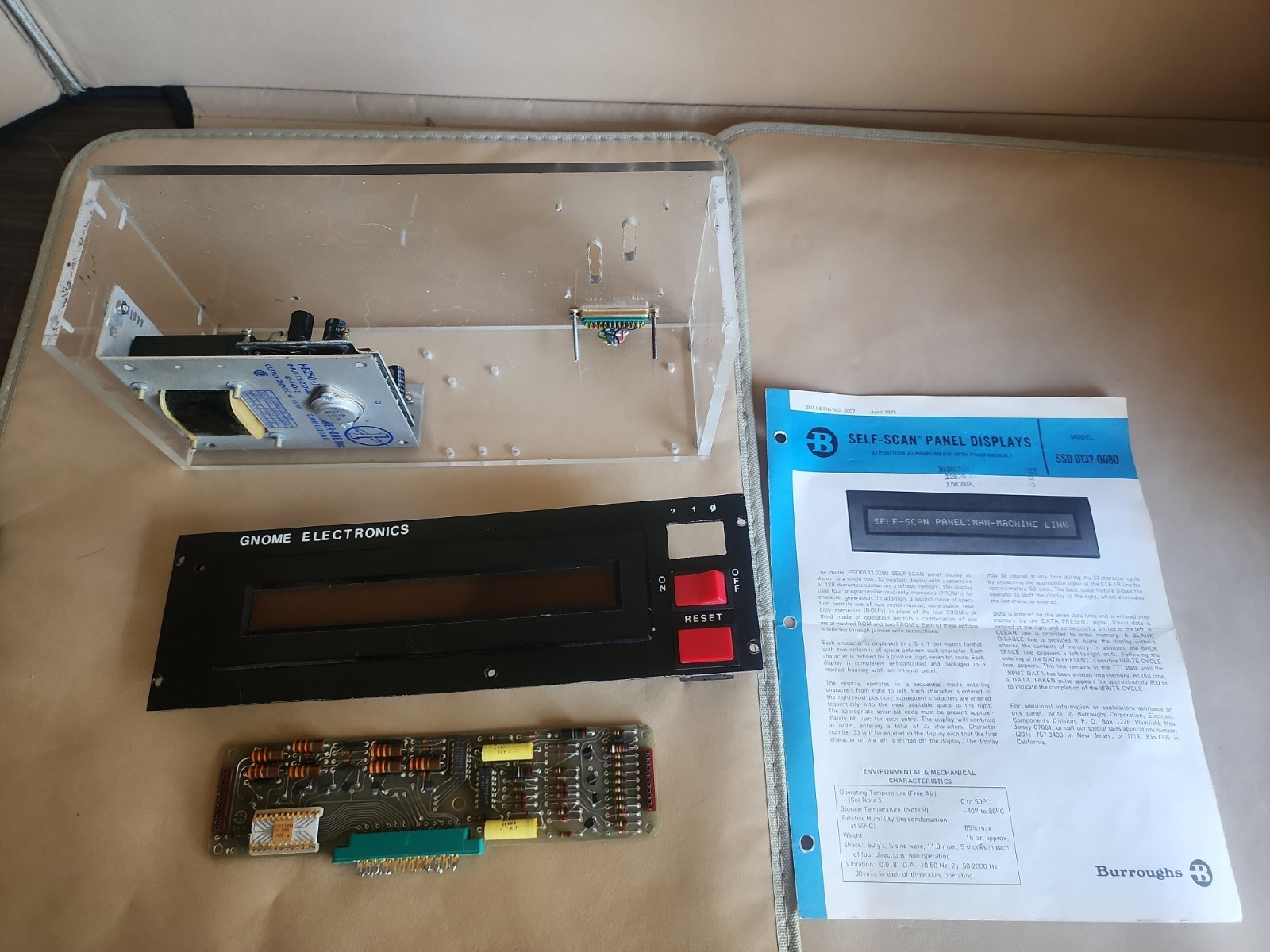 Vintage Burroughs SELF-SCAN Panel Display SSD 0132 Gnome Electronics MK2301 Vintage Burroughs SELF-SCAN Panel Display SSD 0132 Gnome Electronics MK2301