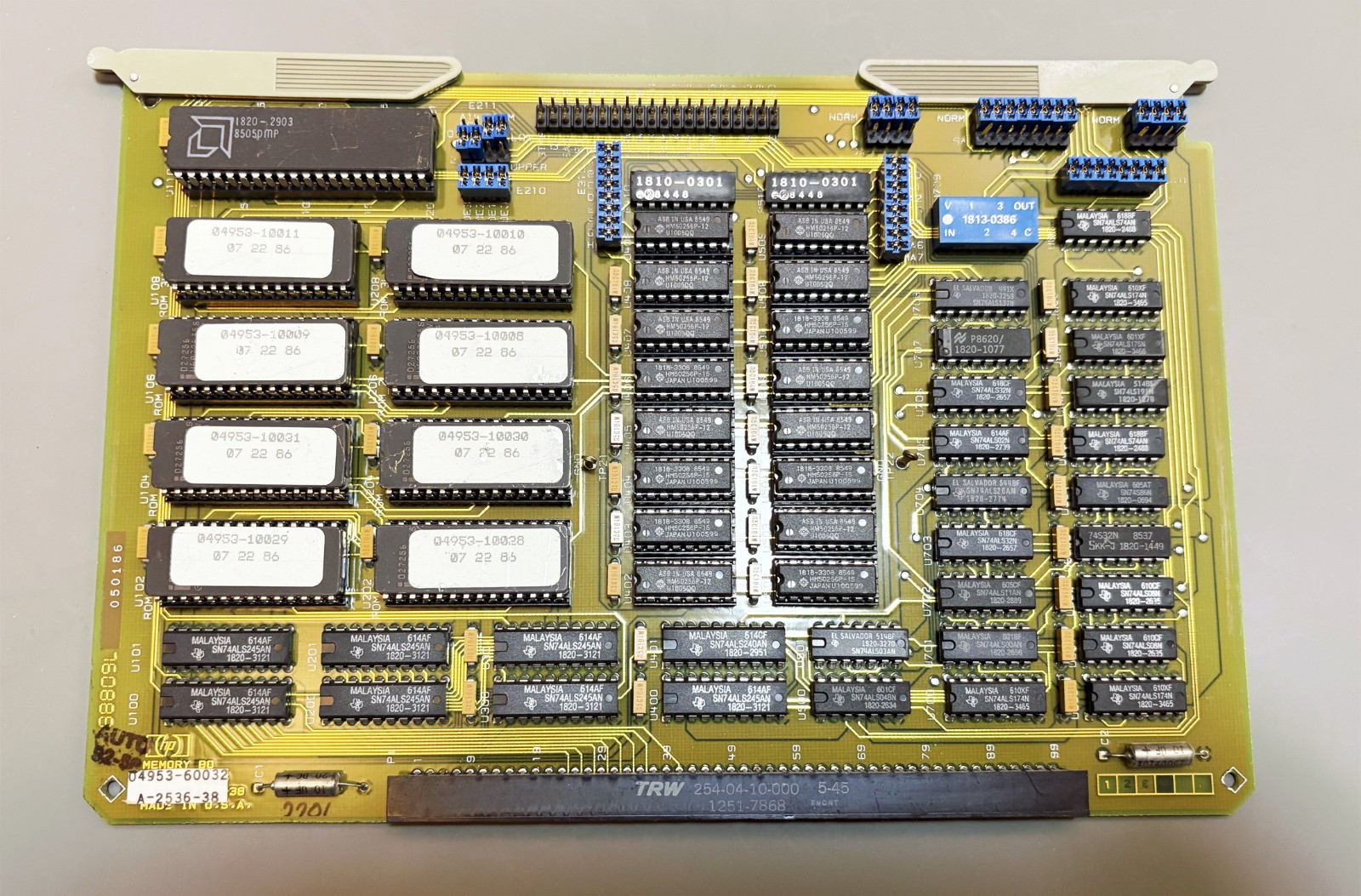 Vintage HP 04953 Memory Controller Card PCB, Circuit Board, Module Vintage HP 04953 Memory Controller Card PCB, Circuit Board, Module