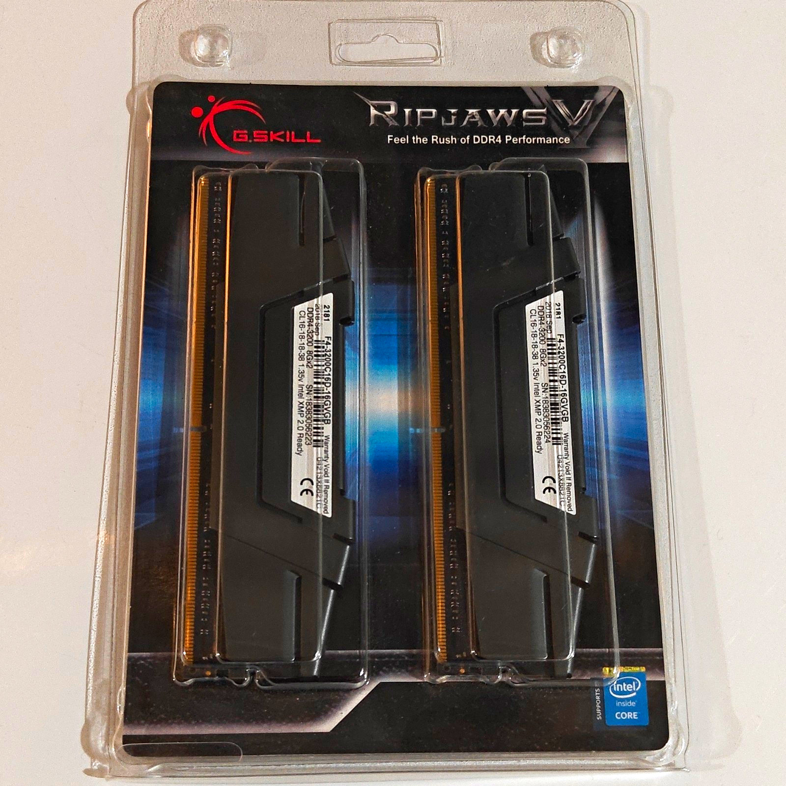 G.SKILL Ripjaws V 16GB (2x8GB) DDR4-3200 DIMM Desktop RAM F4-3200C16D