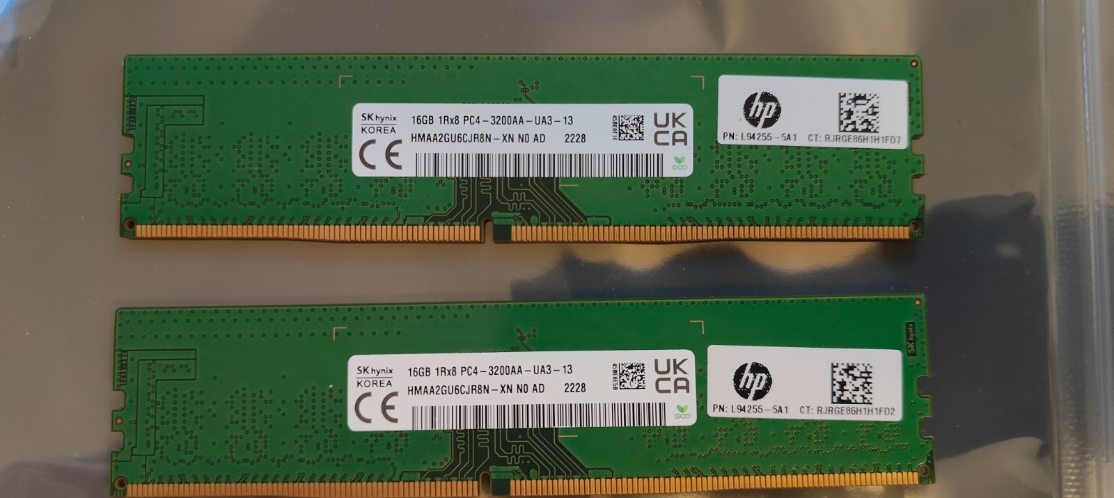 SK Hynix 32GB (2x16GB) PC4-25600 DDR4 3200MHZ Non-ECC Dual Channel Kit
