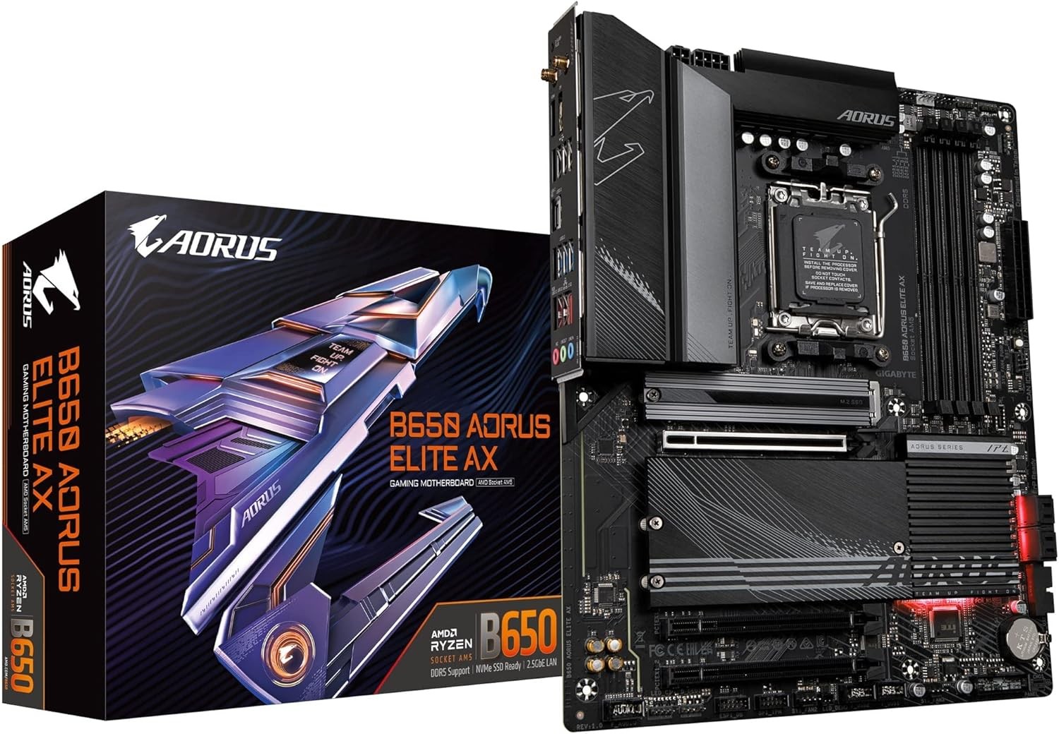 GIGABYTE B650 AORUS Elite AX AMD B650 ATX Motherboard, DDR5, PCIe 5.0, WiFi 6E