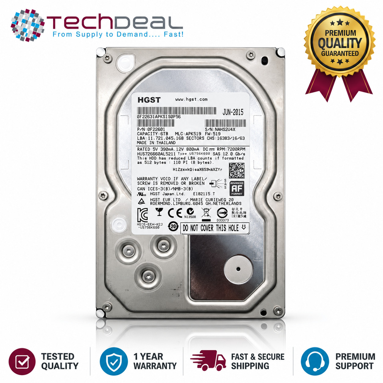 SAS- HGST HUS726060AL5211 6TB 7.2K 12G 3.5 SAS- HGST HUS726060AL5211 6TB 7.2K 12G 3.5