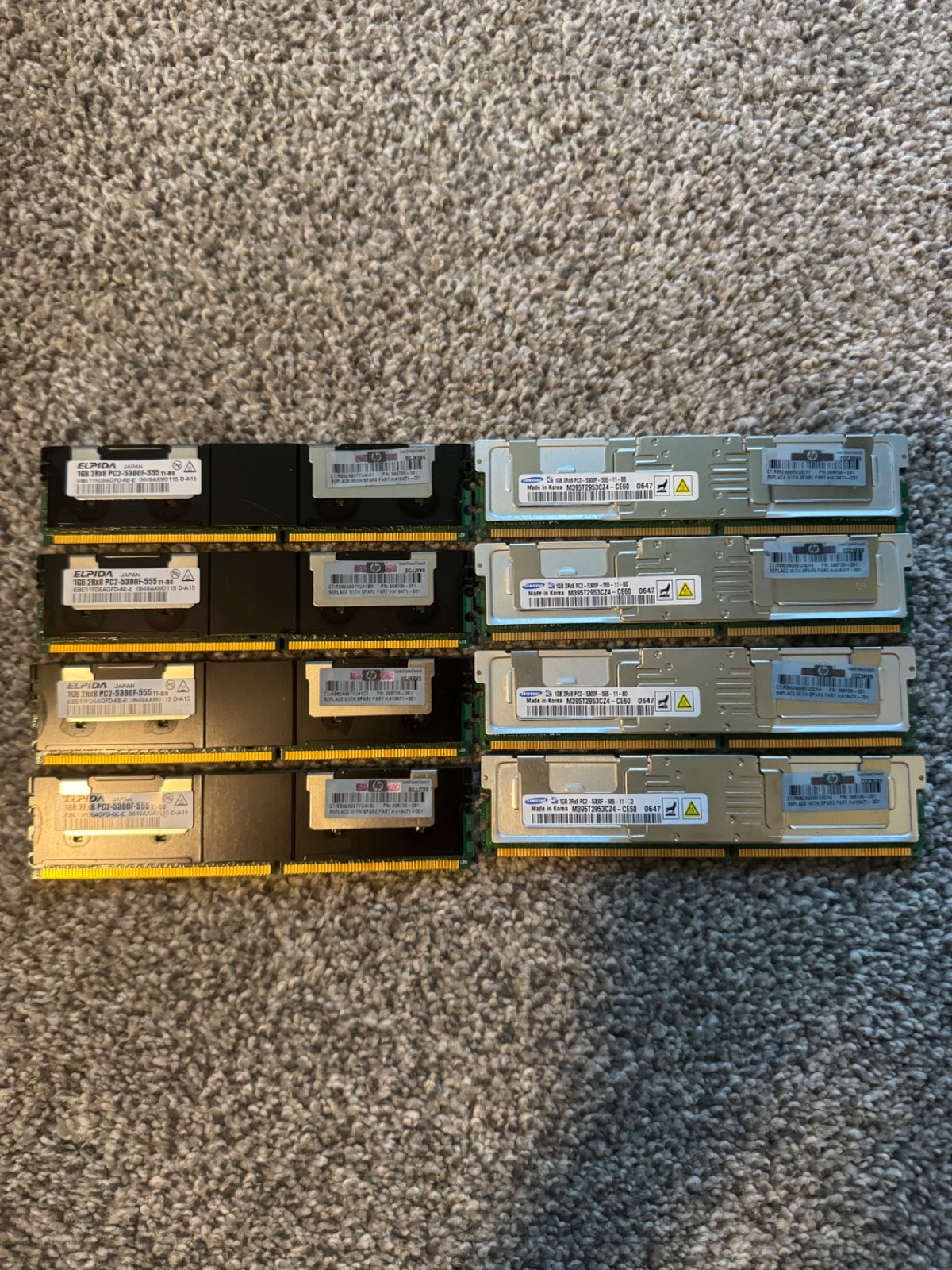 Mixed Lot of 1gb Server RAM Sticks Samsung DDR2 
