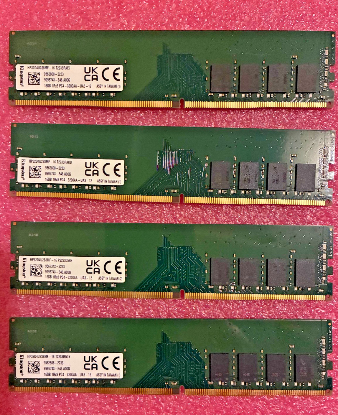 Kingston DDR4 Desktop Ram 64 GB (4x16 GB) 3200MHz