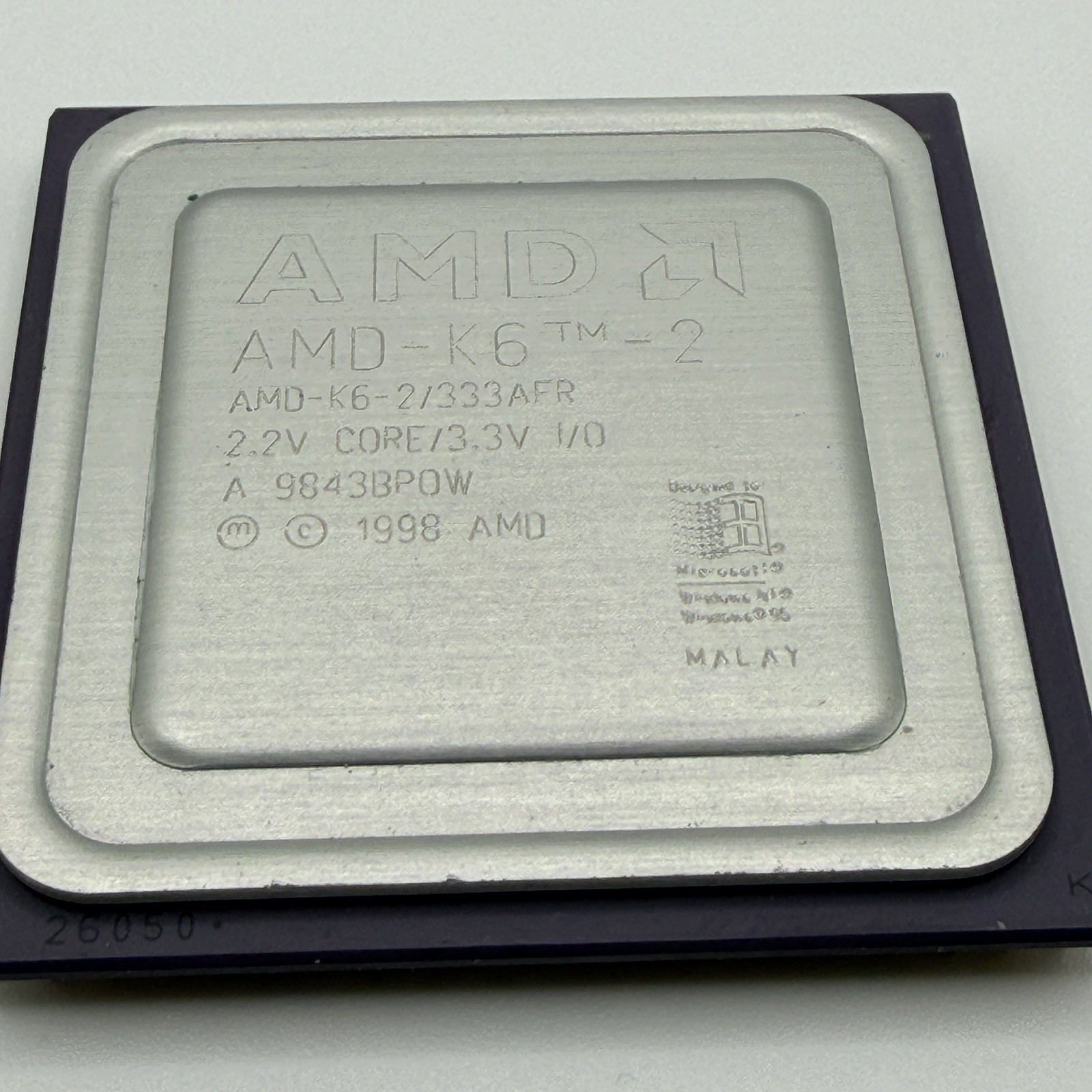 AMD K6-2 333AFR Ceramic Processor Vintage CPU Gold Pins Collectible AMD K6-2 333AFR Ceramic Processor Vintage CPU Gold Pins Collectible