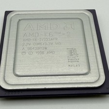 AMD K6-2 333AFR Ceramic Processor Vintage CPU Gold Pins Collectible picture