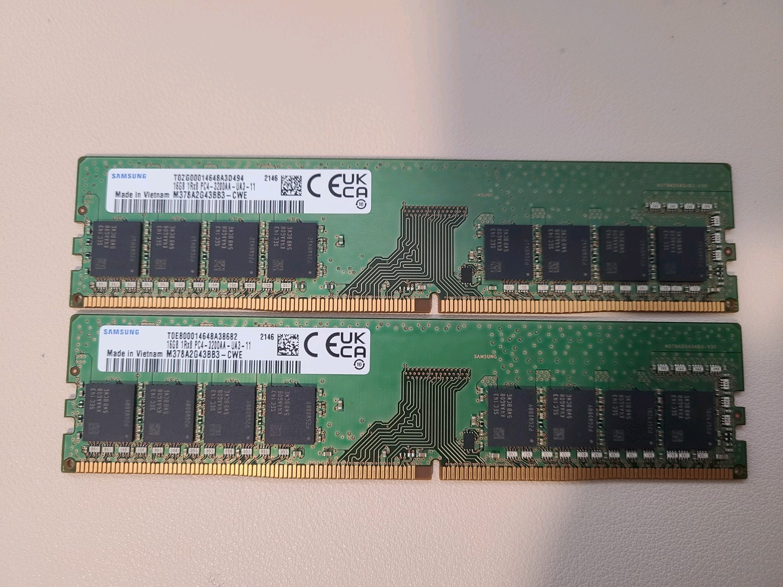 Samsung DDR4 PC4-3200AA-UA3-11 M378A2G43BB3-CWE 32GB 2x16GB Desktop Memory RAM