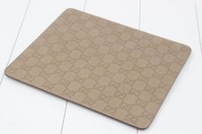 Gucci Leather Mouse Pad GG Monogram Greige Vintage Authentic Deadstock Not Used picture