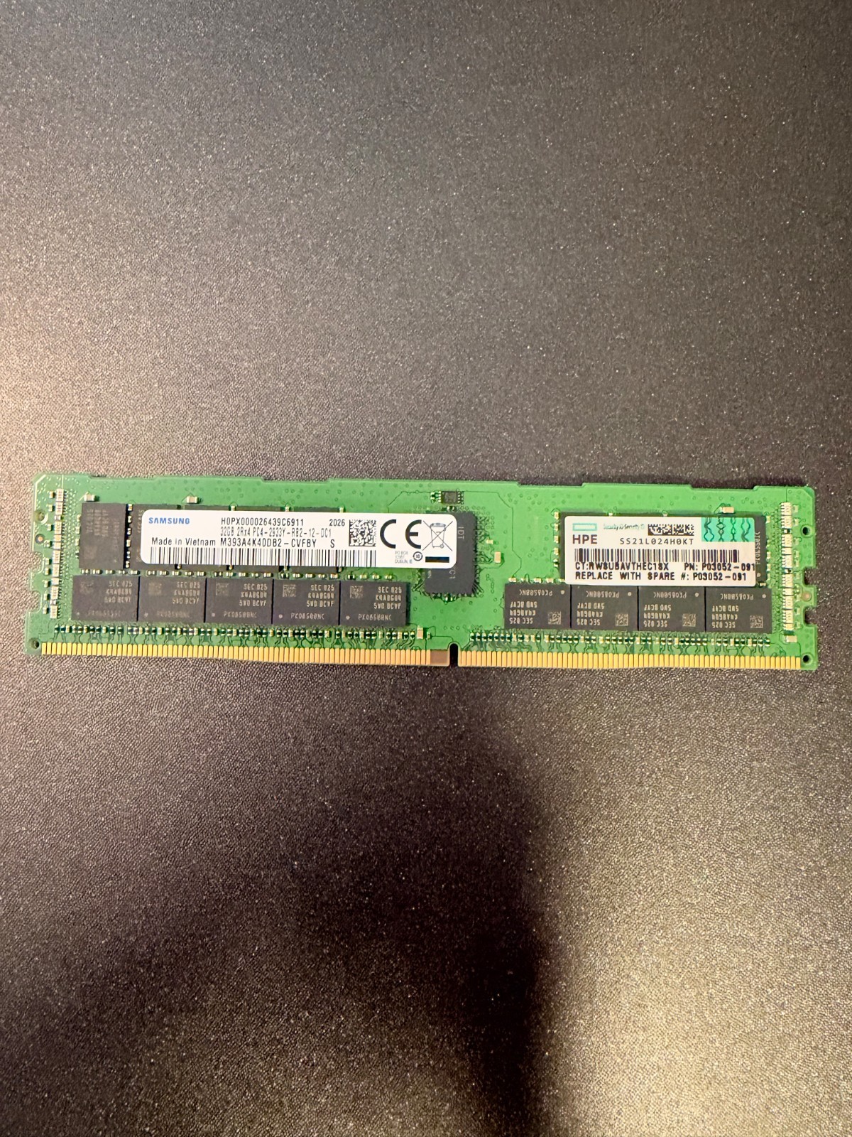 HPE P03052-091 32GB (1 x 32GB) Dual Rank x4 DDR4-2933 CAS-21-21-21