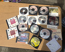 Vintage Software CD-ROM Lot Adobe Photoshop PageMaker Microsoft Office PhotoDisc picture