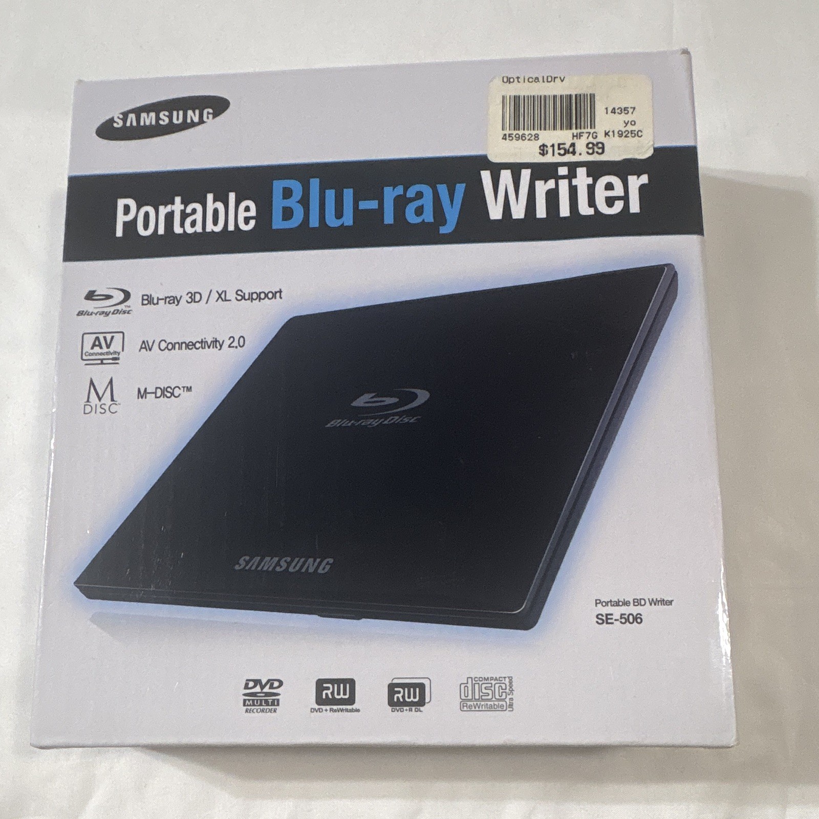 Samsung SE-506 Portable Blu-ray Writer External USB BD Drive M-DISC Box Complete