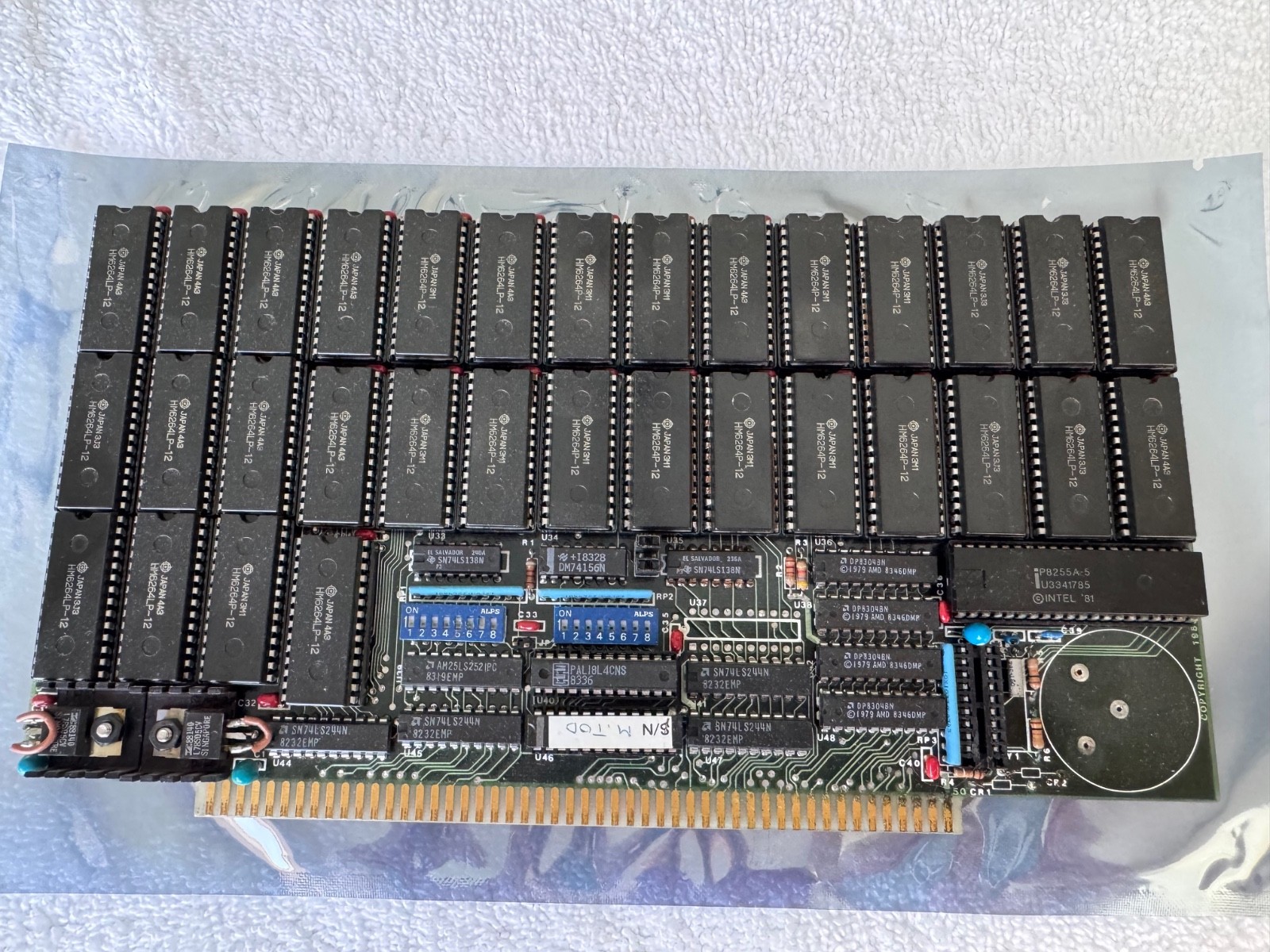 Vintage Octagon 256K Static RAM (32 x HM6264LP-12) Board S-100 Altair IMSAI