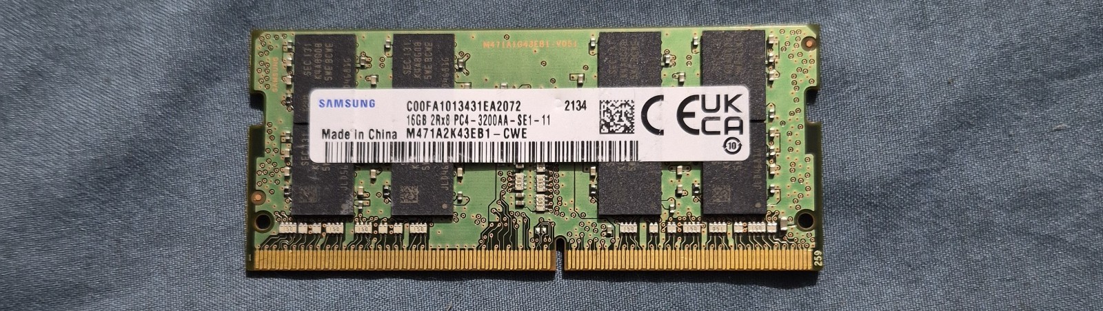 1 X Samsung M471A2K43EB1-CWE 16GB PC4-25600 (DDR4-3200) SO-DIMM Memory(UNTESTED) 1 X Samsung M471A2K43EB1-CWE 16GB PC4-25600 (DDR4-3200) SO-DIMM Memory(UNTESTED)