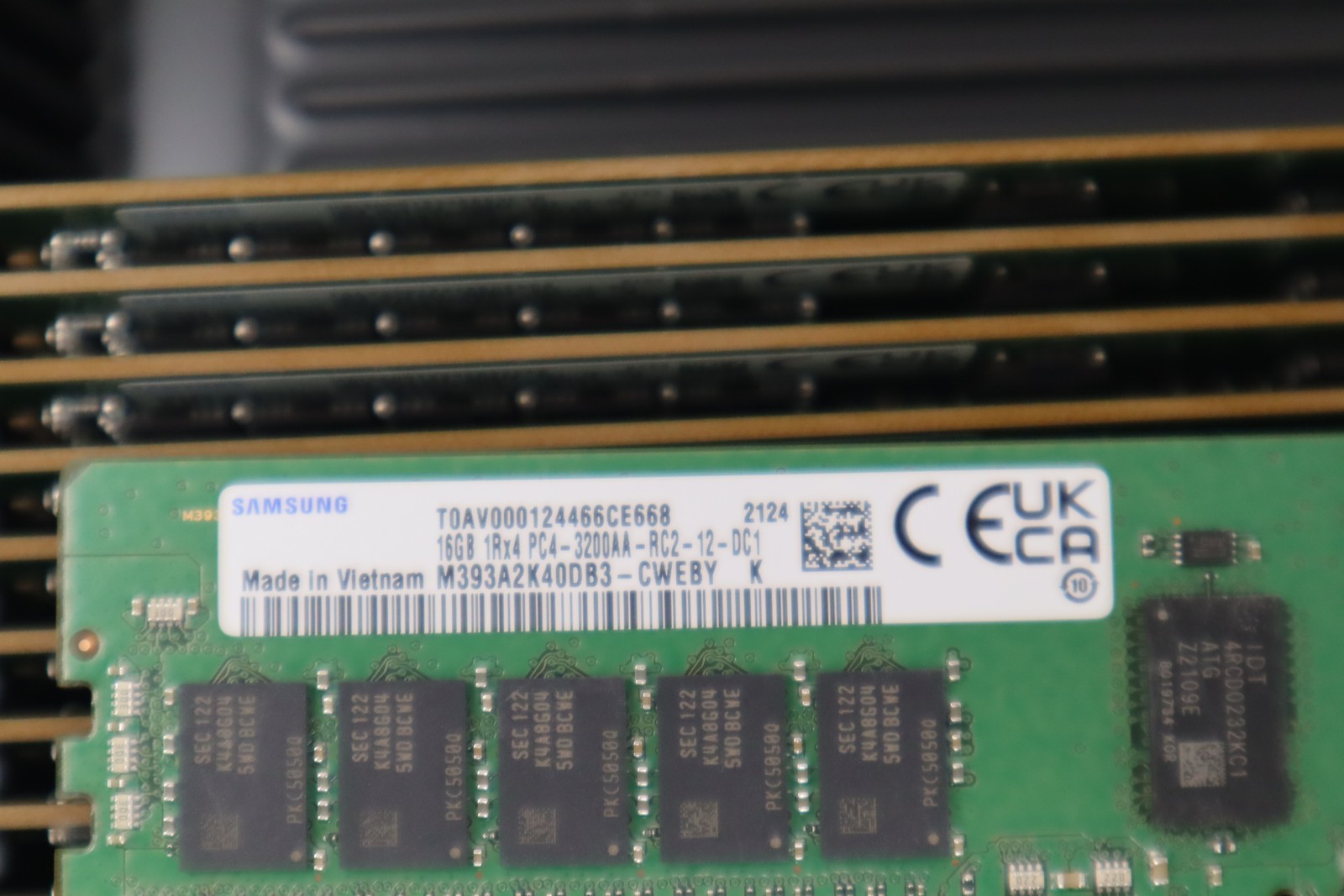 Lot of 16 SAMSUNG PC4 16GB 3200AA Server RAM Modules - Used Lot of 16 SAMSUNG PC4 16GB 3200AA Server RAM Modules - Used