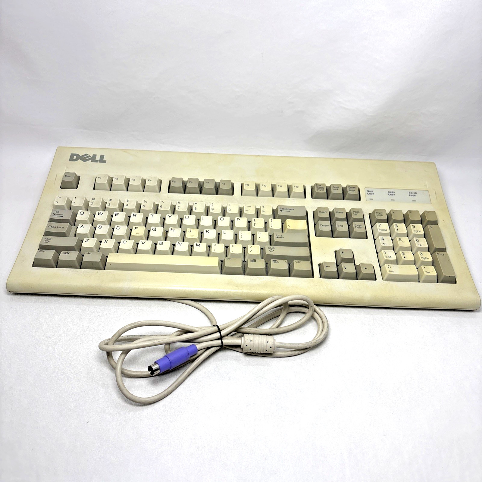 Vintage Dell AT101W Keyboard Wired Mechanical GYUM90SK PS/2 Vintage Dell AT101W Keyboard Wired Mechanical GYUM90SK PS/2