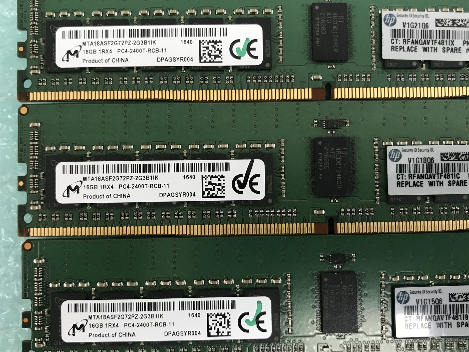 192GB(12 x 16GB) Micron MTA18ASF2G72PZ-2G3B1IK PC4-2400T ECC DDR4 RAM - R1073A