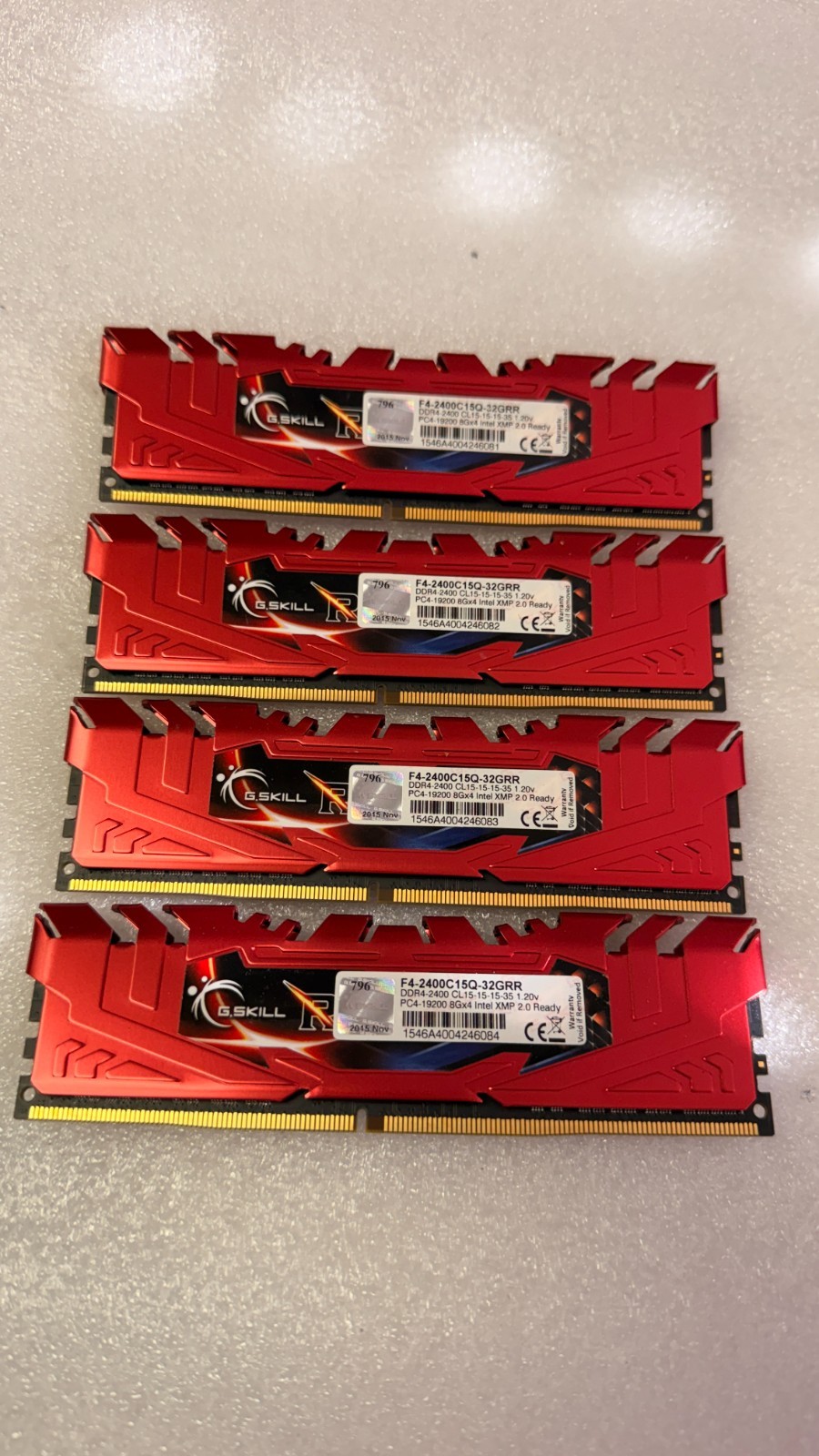 G.Skill Ripjaws 4 32GB (4x8GB) RAM DDR4 2400MHz CL15 F4-2400C15Q-32GRR PC4-19200