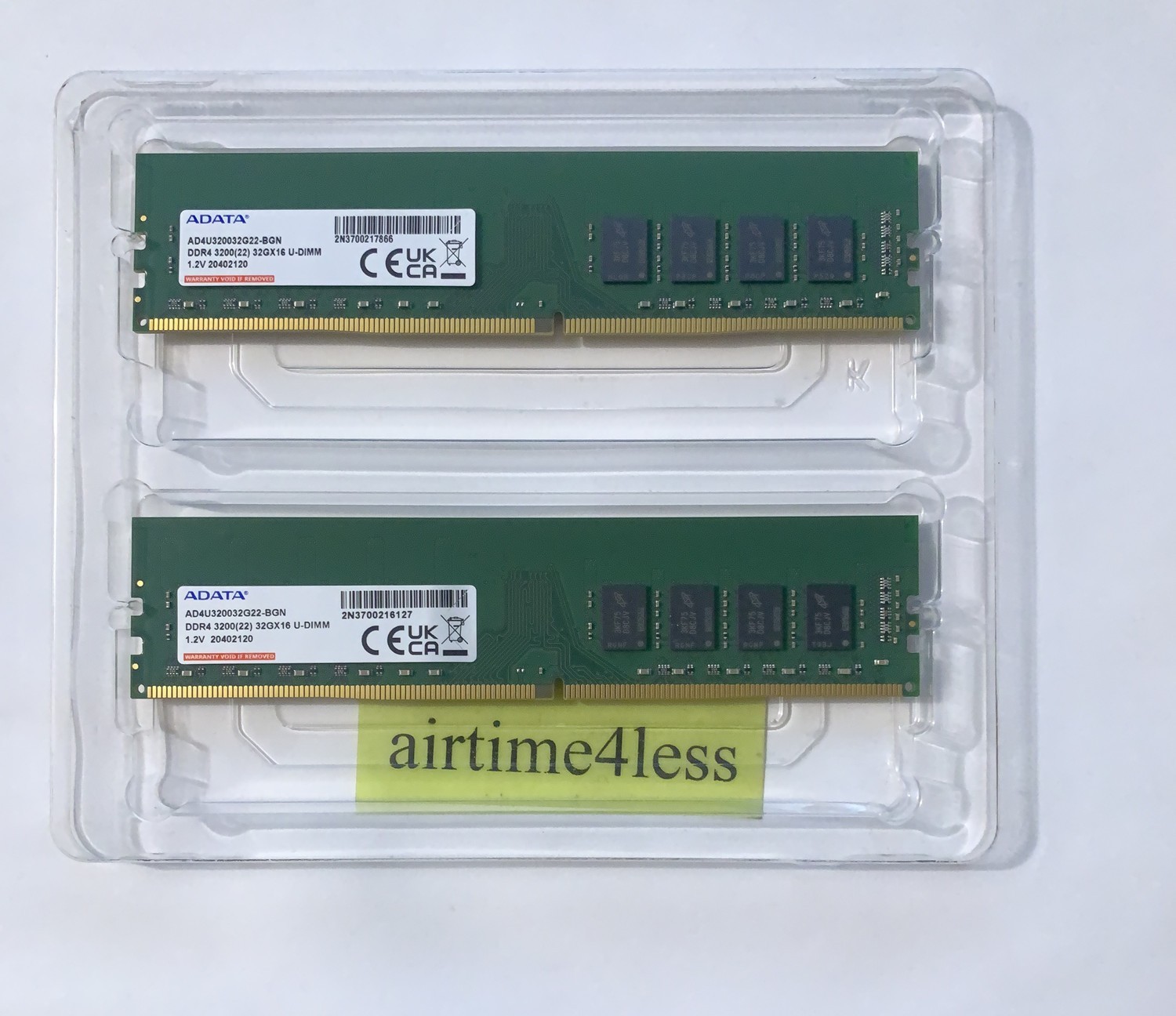 ADATA 64GB 2x32GB DDR4 3200 CL22 1.2v DIMM UDIMM RAM Sticks For Desktop ADATA 64GB 2x32GB DDR4 3200 CL22 1.2v DIMM UDIMM RAM Sticks For Desktop
