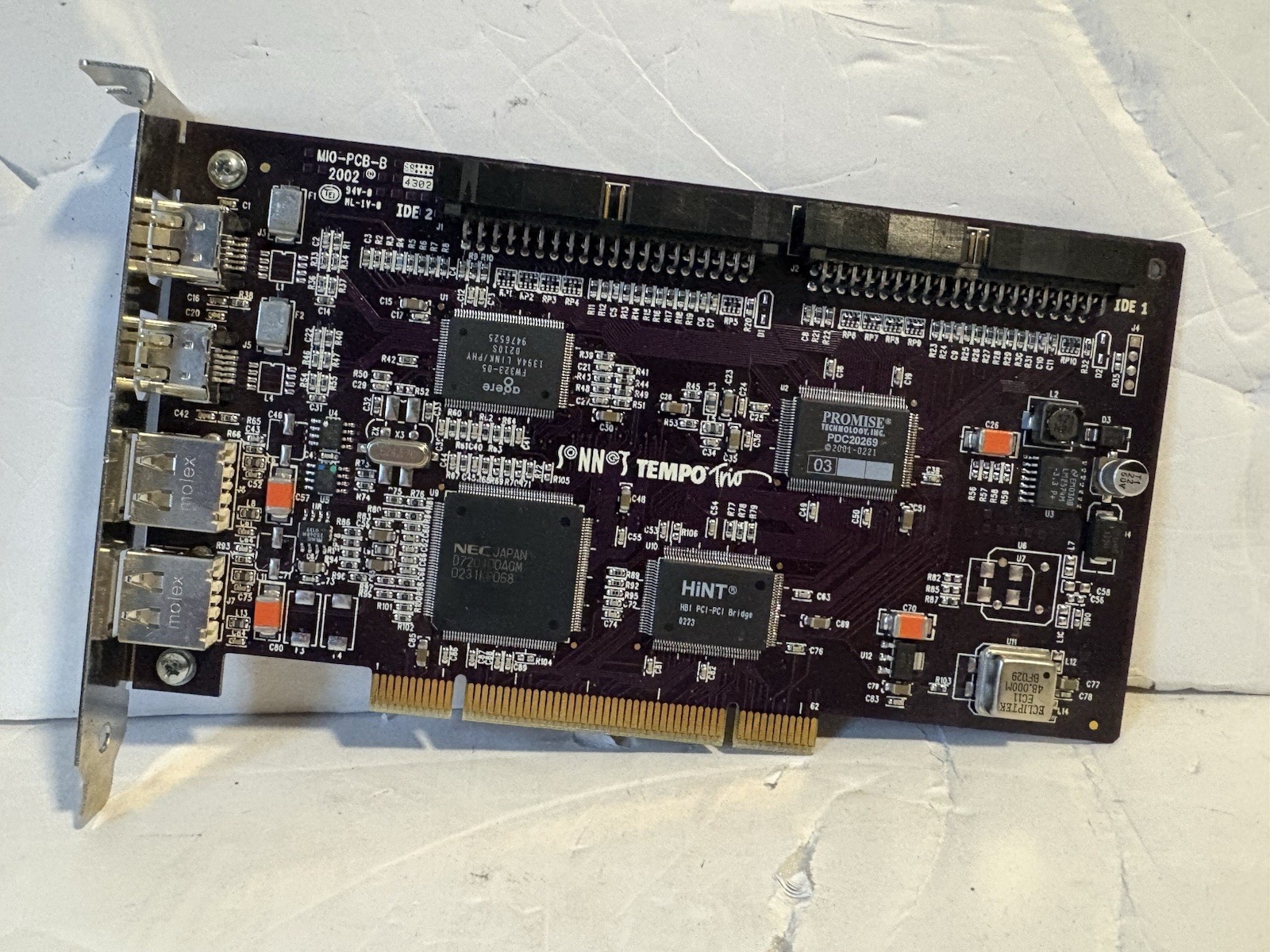 Sonnet Tempo Trio PCI Controller Card Vintage Apple Mac ATA/IDE + FireWire + USB