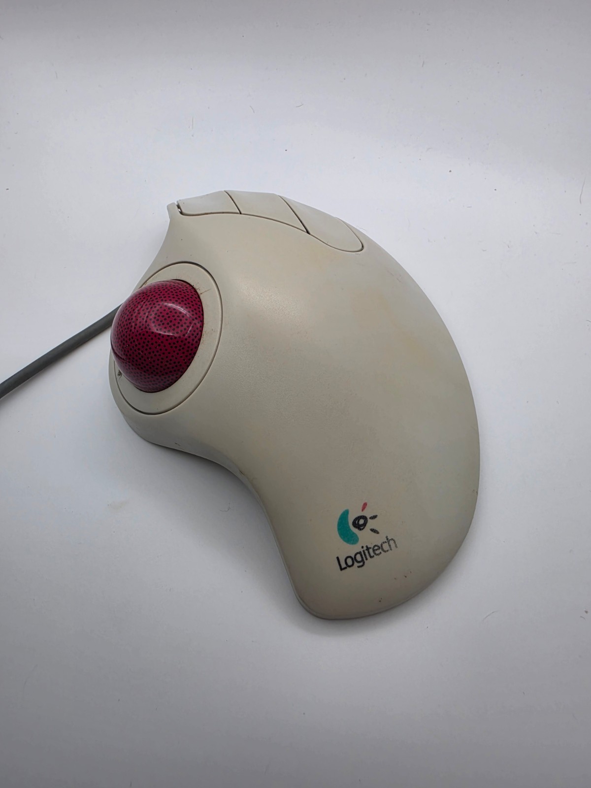 Vintage Logitech Trackman Marble Mechanical Analog Mouse T-CH11 Trackball PS/2