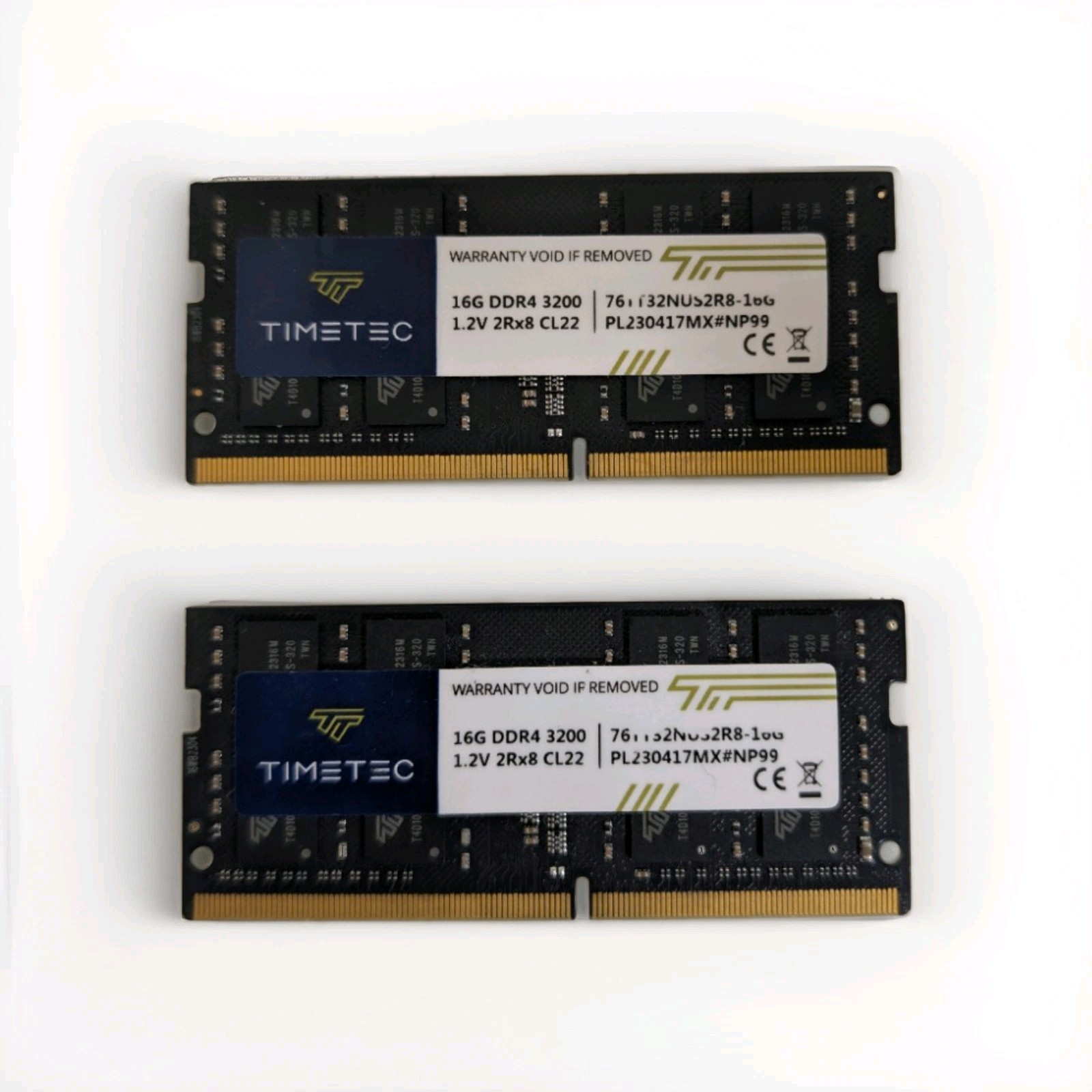 Timetec 32GB Kit (2x16GB) DDR4-3200 SODIMM 2Rx8 CL22 1.2V PC4-25600 MEMORY