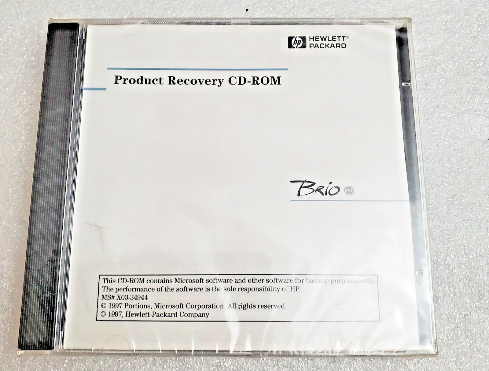 Hewlett Packard Brio  HP  Recovery Cd 5011-3872-ABA  1997 vintage