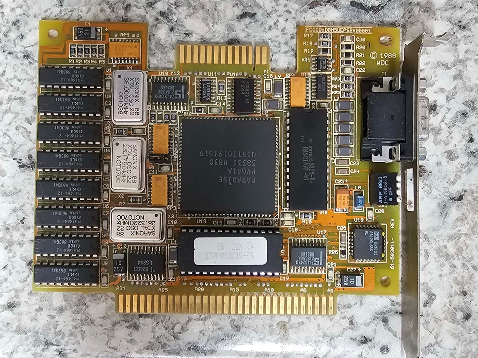 Retro Vintage 1988 Paradise PVGA1A ISA VGA Video Graphics Card 8-Bit PC XT AT