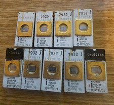 9x Retro Vintage White Ceramic Intel C2708 EPROM Rare Spec Vintage UV EPROM GOLD picture