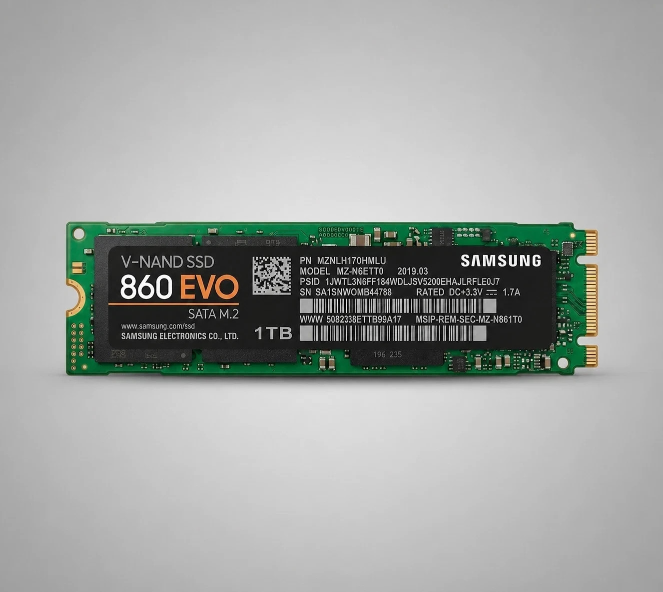 Samsung 860 EVO 1TB M.2 2280 SATA III SSD MZ-N6E1T0 93-99% Health Samsung 860 EVO 1TB M.2 2280 SATA III SSD MZ-N6E1T0 93-99% Health