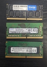 LOT of 3 x DDR4 Laptop Memory RAM Sticks (2x16GB, 1x8GB) PC4-25600S, PC4-3200AA picture