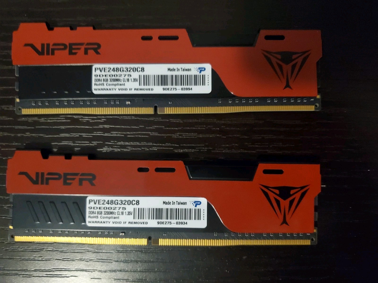 Patriot Viper 16GB (2x8GB) RAM DDR4 3200MHz PVE248G320C8