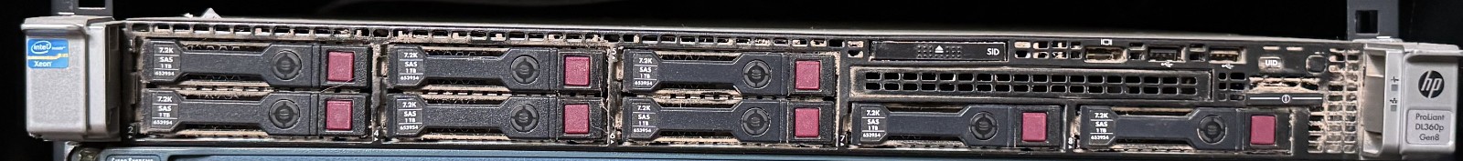 HP DL360p G8 4LFF 1U 2x E5-2620v2 12-Core 64GB P420i with 8 1T HDD Trays