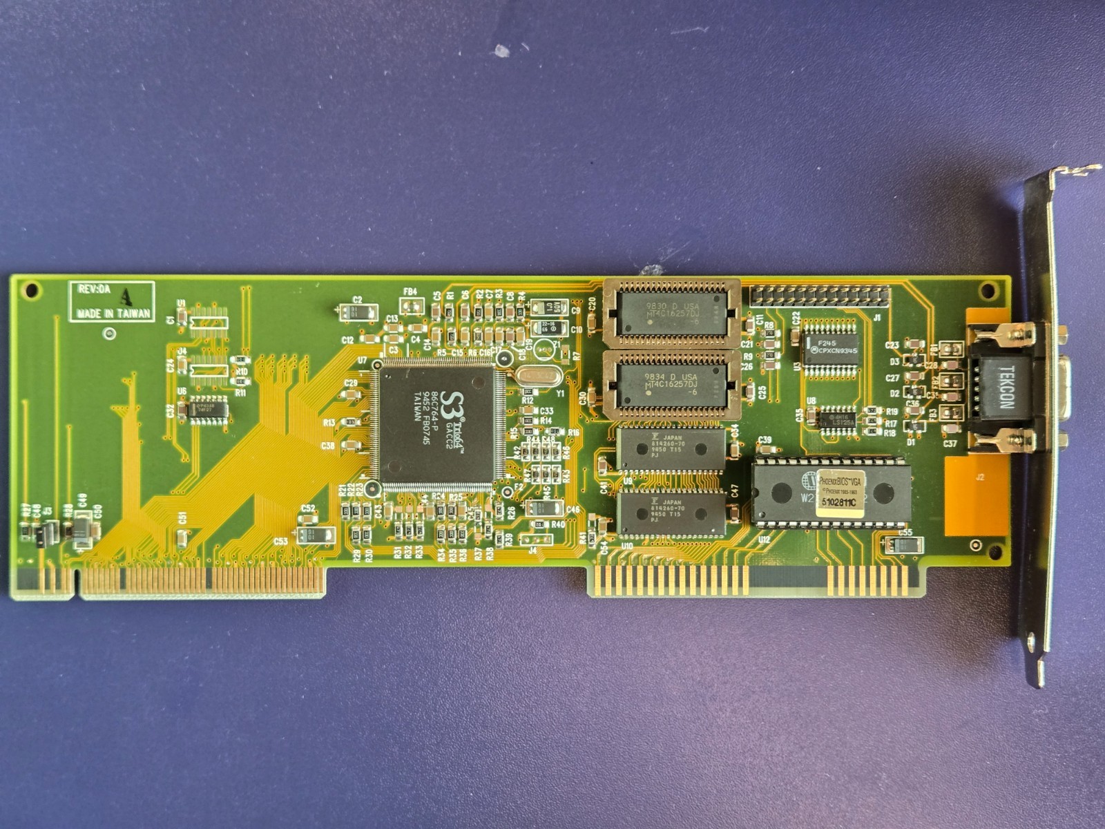 VLB Video Card, S3 Trio64 86C764-P, 2MB (REV:0A) Vintage, Working