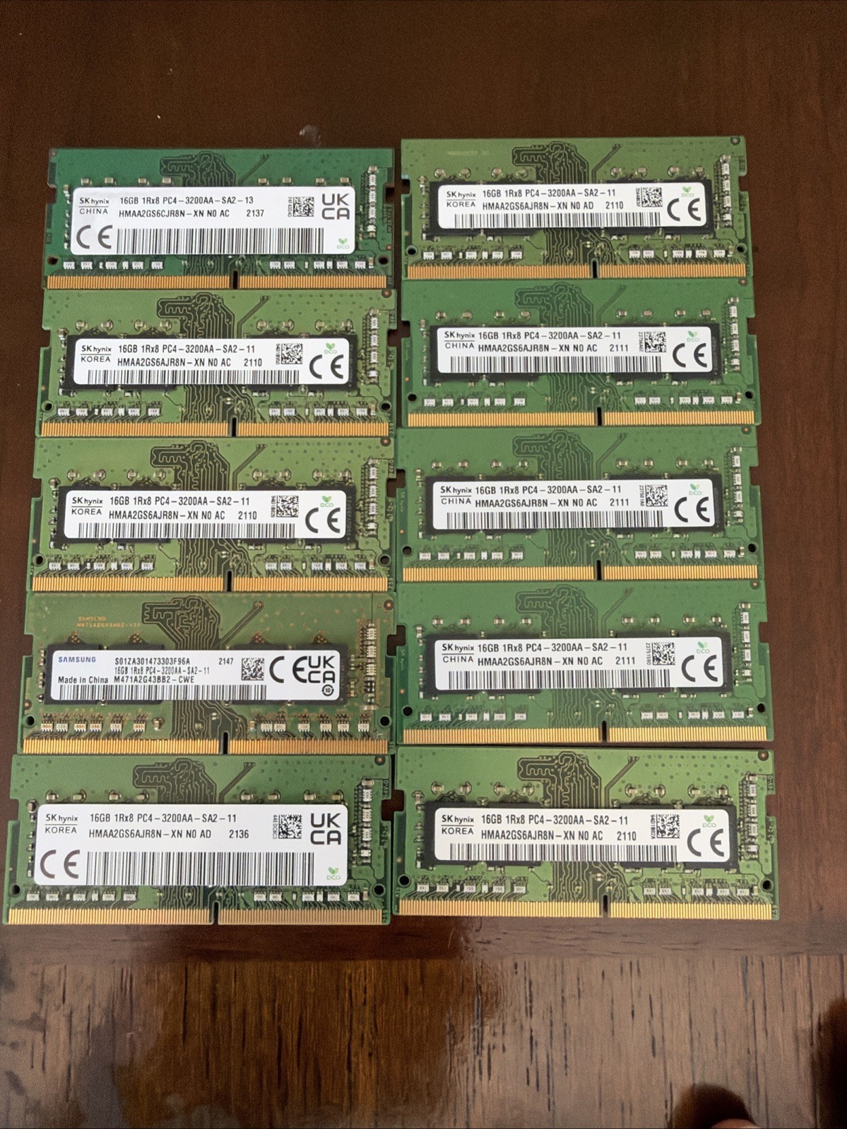 10x SK HYNIX 16GB PC4-3200AA Laptop Ram /SO-DIMM Memory HMAA2GS6CJR8N - XN N0 AD