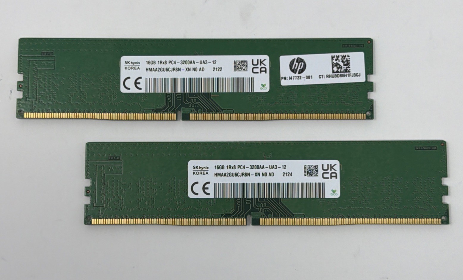 SK Hynix 32GB (2x16GB) DDR4 Desktop RAM PC4-3200AA 1Rx8 HMAA2GU6CJR8N-XN