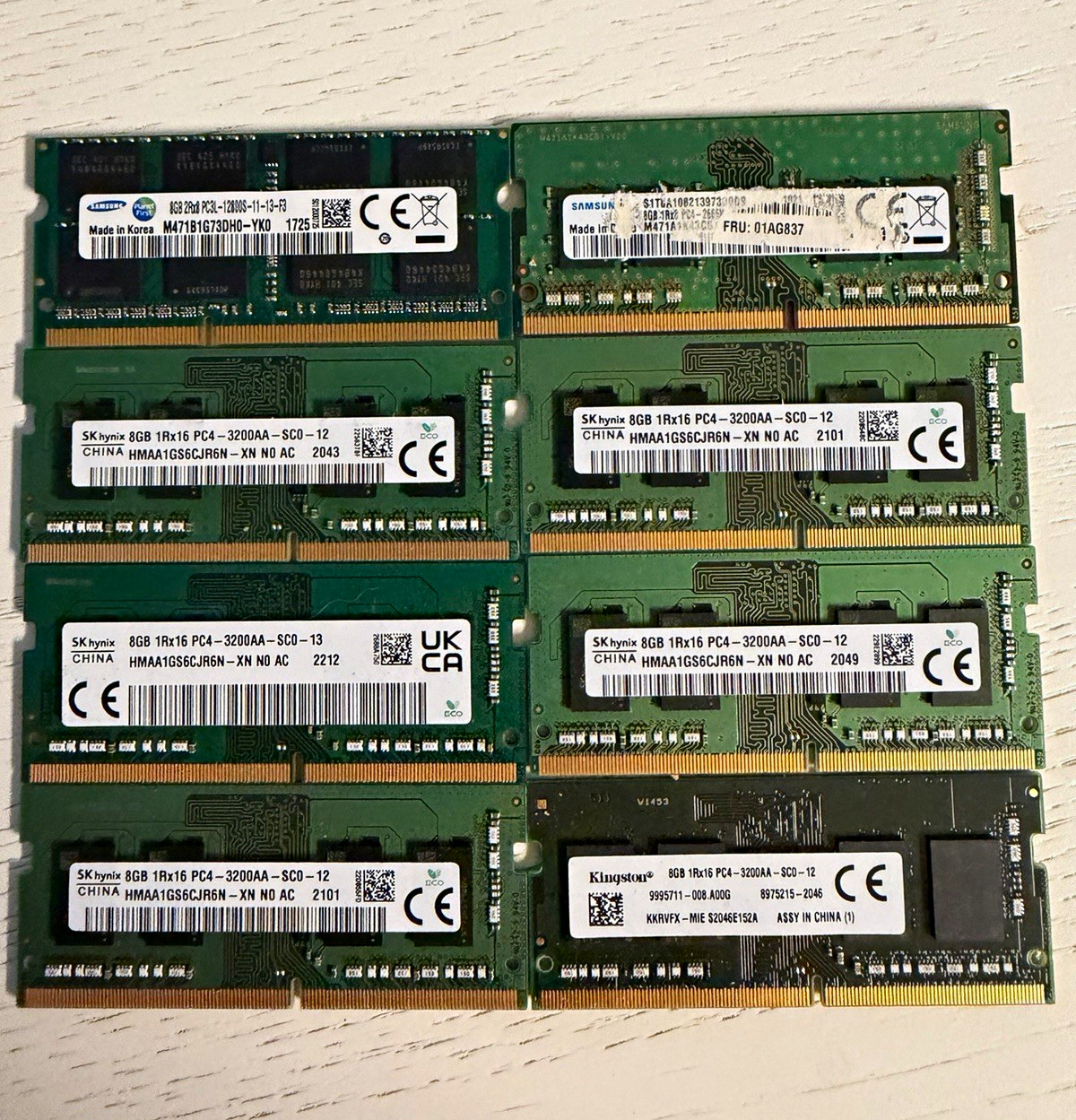 Mixed Brands 64GB RAM (8x8GB)