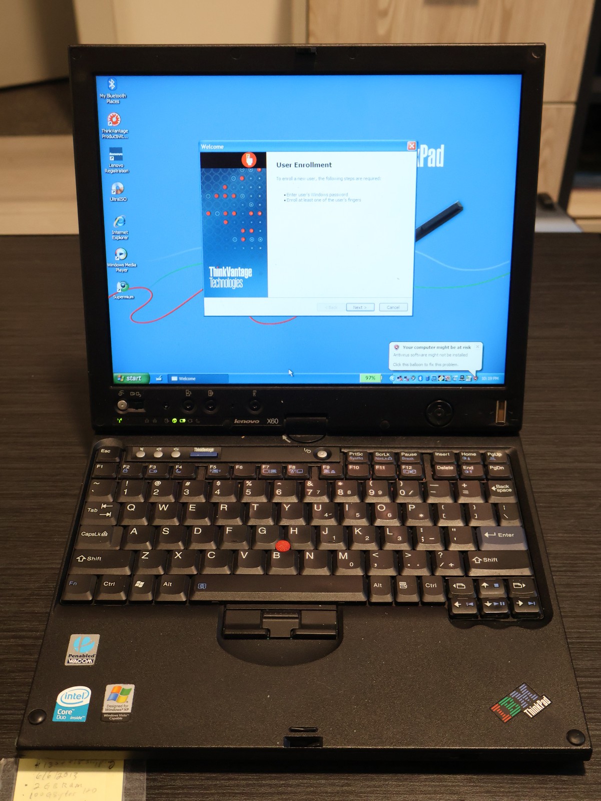 VINTAGE THINKPAD X61 TABLET 3GB RAM 240GB SSD OEM WINXP W/GOOD BATT CHARGER